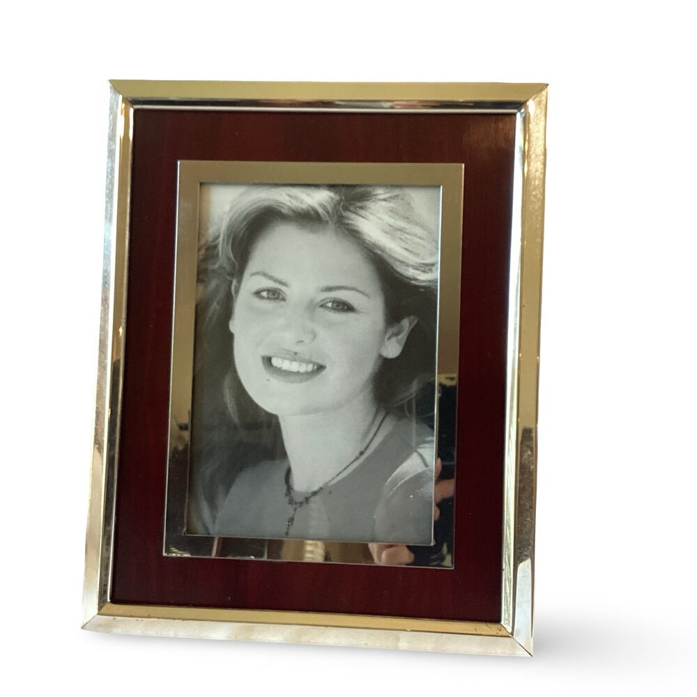 Metal Picture Frame with Wood Colored Padding